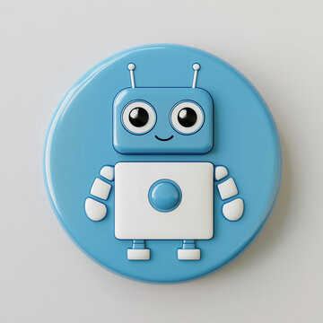 logotipe blue cartoon robot