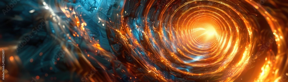 Poster A mesmerizing visual of swirling colors and light, creating an impression of depth and energy in a cosmic atmosphere.