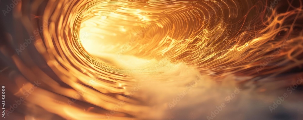 Poster A mesmerizing tunnel of light with warm hues, creating an enchanting visual effect, perfect for abstract designs.