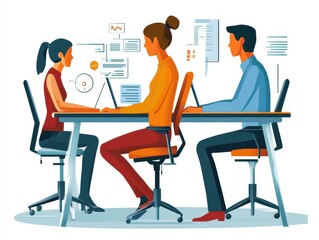 Illustration of common office syndrome pain points with solutions like ergonomic chairs and standing desks highlighted, office syndrome relief, ergonomic solutions