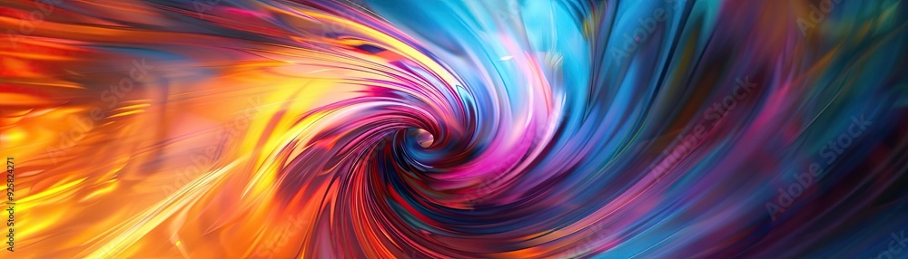 Poster Vibrant swirling colors blend seamlessly, creating a mesmerizing abstract pattern that captivates the viewer's imagination.