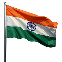 Realistic illustration of Indian flags on a transparent background.