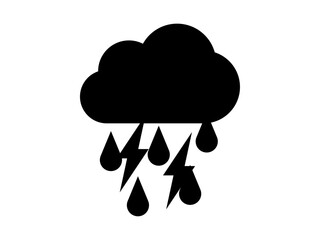 シンプル雷雨雲マークA：黒