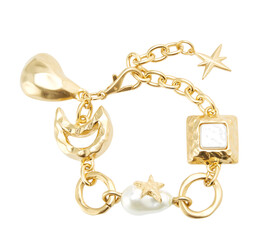 Bracelet set gold of keys with ring