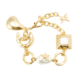 Bracelet set gold of keys with ring
