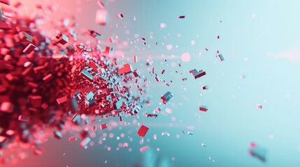 An abstract representation of data breaches and cyber threats, with fragmented digital elements and ominous shadows symbolizing the impact of malware and hacking.