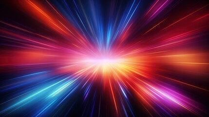 Fototapeta premium Abstract light streaks in vibrant colors creating a sense of speed and energy.