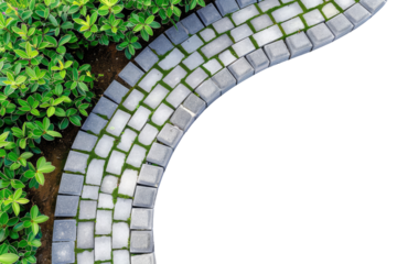 Sidewalk isolated on transparent background, top view