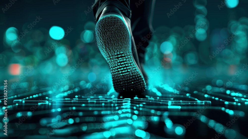 Aufkleber a conceptual image of digital footprints and data trails, symbolizing the forensic investigation pro