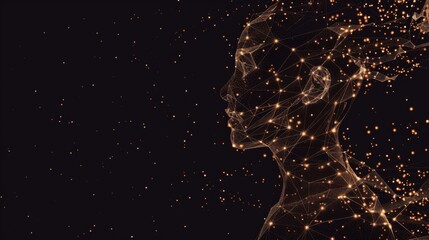 digital silhouette , point silhouette , connected point silhouette , person composed of points ,dot art silhouette