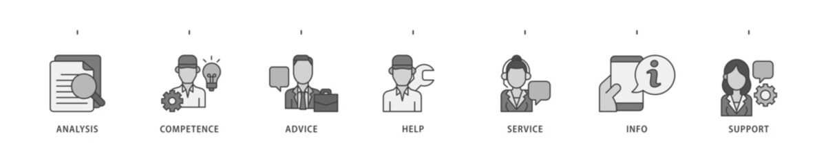 Problem solving icon infographic illustration concept with icon of analysis, critical thinking, creativity, emotional intelligence, research, team building  icon live stroke and easy to edit 