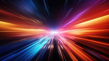 Abstract speed lines converging in bright light.