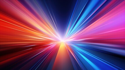 Abstract speed lines in red, blue and yellow colors.