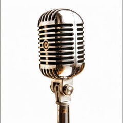 Obraz premium modern microphone in a white background