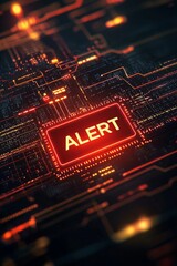 Obraz premium A glowing red warning icon with text 