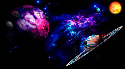 Neon Galaxy Nebula &ndash; Abstract Cosmic Art