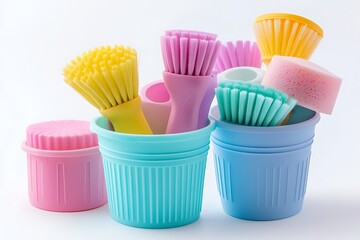 Cleaning items in bucket isolated.