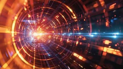 Obraz premium atomic structure. scientists use accelerators to probe subatomic particles and fundamental forces
