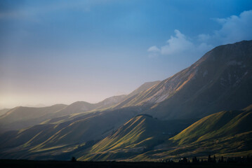 mountains in the morning