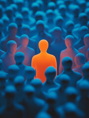 Fototapeta premium A person and crowd