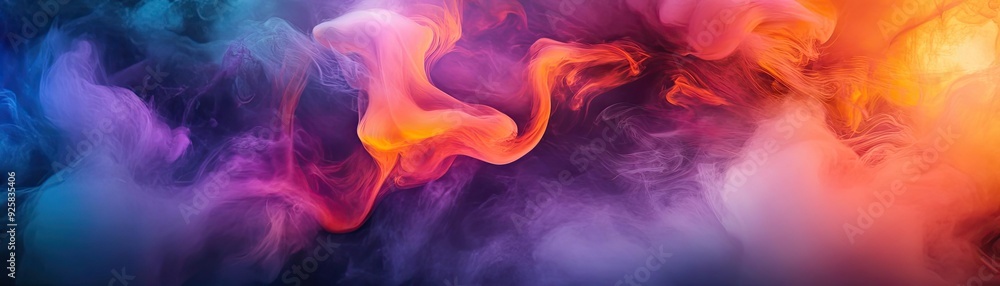 Poster a vibrant blend of swirling colors in a mesmerizing abstract pattern, perfect for backgrounds and ar