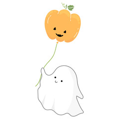 Halloween decorate.  Ghost, cute pumpkin use for Halloween festival.