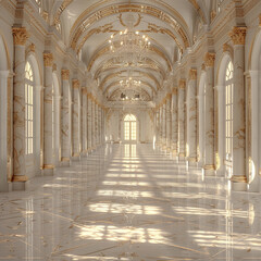 Naklejka premium classical castle hallway