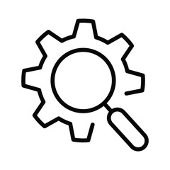 Search engine quality control icon line vector design in trendy style