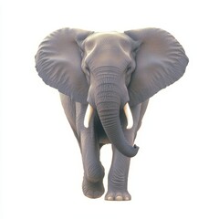 Fototapeta premium Majestic elephant walking gracefully against a plain background in soft light