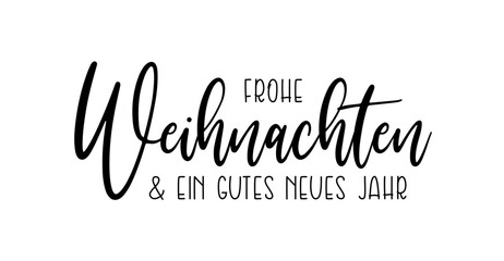 Frohe Weihnachten & ein gutes Neues Jahr Kartentext für Weihnachtskarte, schwarz, Text Wolke Vektor Illustration