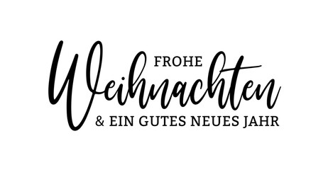 Frohe Weihnachten & ein gutes Neues Jahr Kartentext für Weihnachtskarte, schwarz, Text Wolke Vektor Illustration