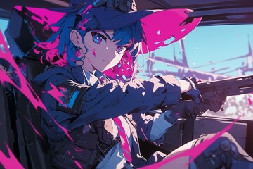 anime girl as operator