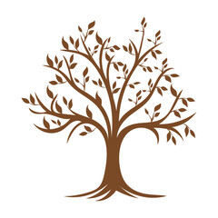 Fototapeta premium Tree Branch isolated, Tree Clipart, Tree logo, Tree with root illustration