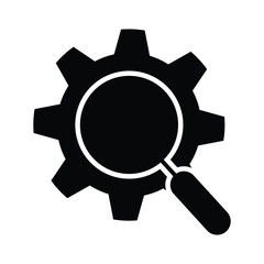 Search engine quality control icon solid vector design in trendy style