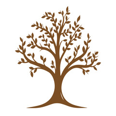 Obraz premium Tree Branch isolated, Tree Clipart, Tree logo, Tree with root illustration