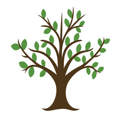 Obraz premium Tree With Greem Leaf isolated, Tree Clipart, Tree logo, Tree with root illustration