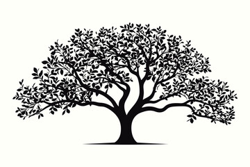 Black Haw silhouette vector illustration