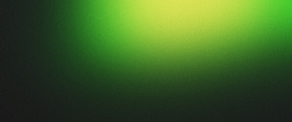  grainy color gradient background, green yellow white illuminated spots on black, noise texture effect, copy space	