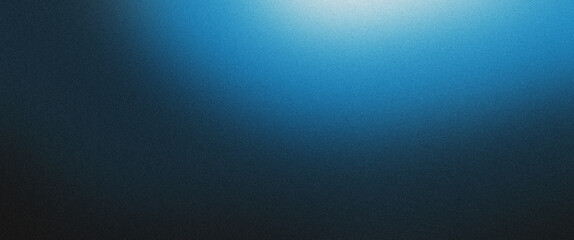  grainy color gradient background, blue white illuminated spots on black, noise texture effect, copy space	