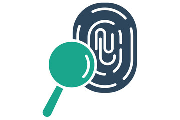 Fingerprint icon. icon related to law and justice. solid icon style. law elements vector illustration
