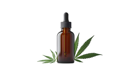 Photography of Cannabis Tincture Bottle Isolated on Plain White Background Transparent PNG