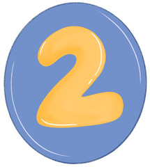 Yellow numbers on a blue plate