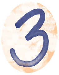 Blue numbers in a circle