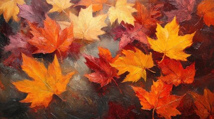 Vibrant autumn leaves in shades of orange, red, and yellow create a stunning natural background full of seasonal beauty.