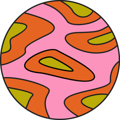 Retro Planet Illustration