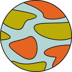 Retro Planet Illustration