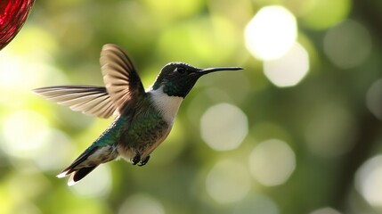 Fototapeta premium Hummingbird --ar 16:9 --style raw --v 6.1 Job ID: bca0abd7-39e6-4b5f-b39d-7be40117eb64