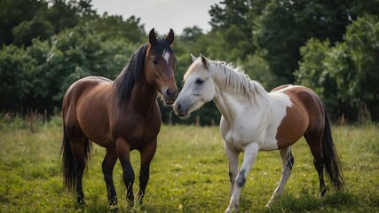 Fototapeta premium stock photography bataar horses in a beautiful farm