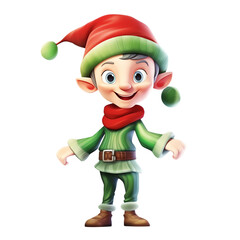 A cheerful animated Christmas elf in a festive outfit, ready to spread holiday joy. Ideal for festive themed projects and holiday promotions.