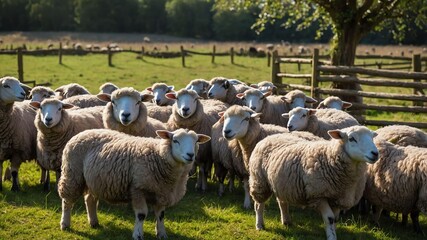 Obraz premium stock photography british blue sheeps in a beautiful farm
